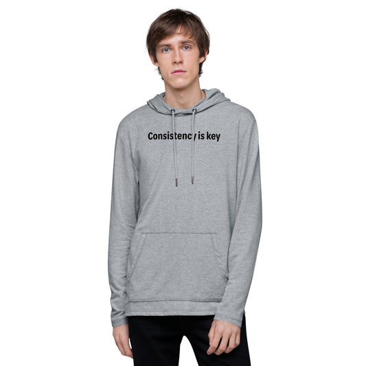 Consistency is key - Black text - Mens Lightweight Hoodie