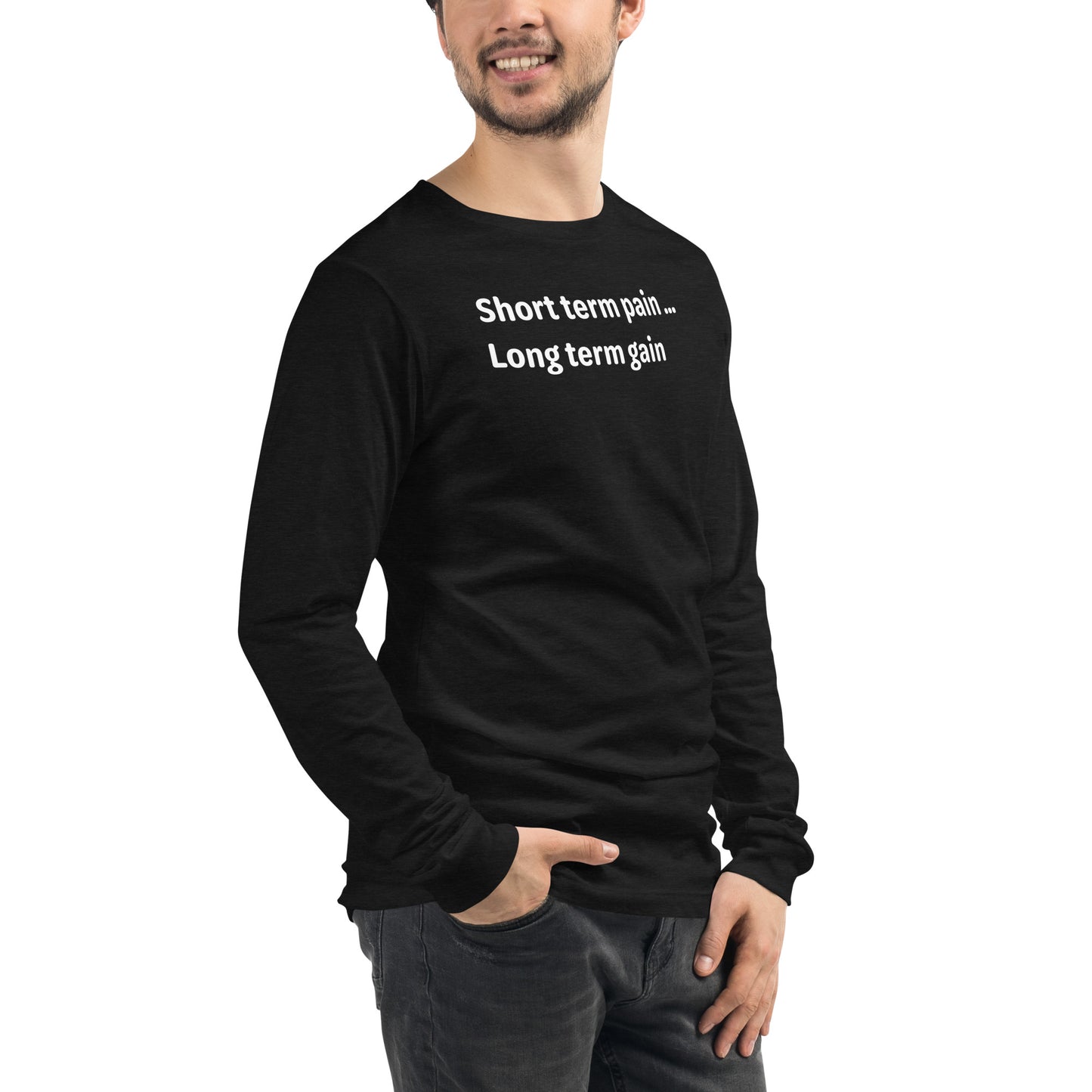 Short Term Pain - White Text - Mens Long Sleeve Tee