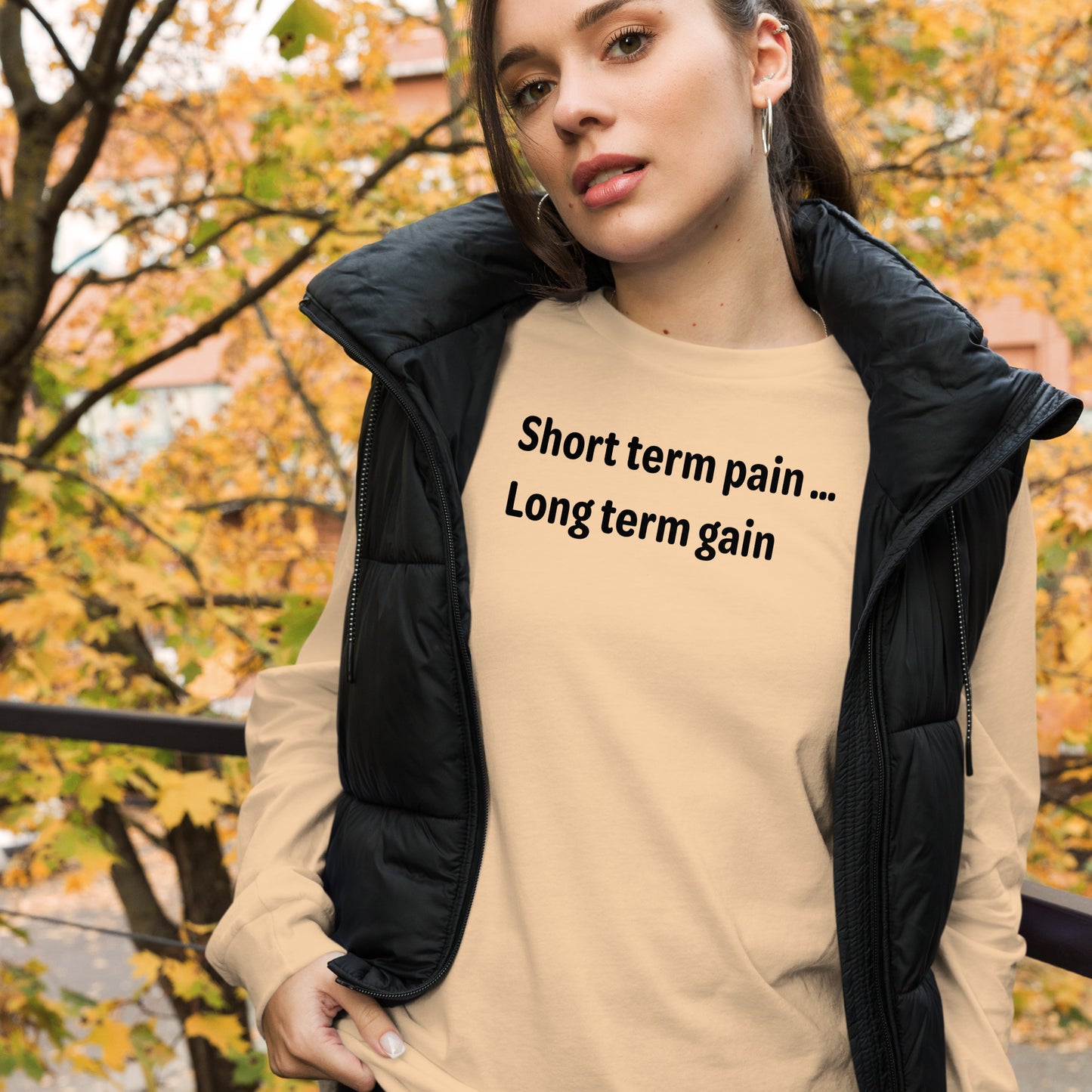 Short Term Pain - Black text - Womens Long Sleeve Tee