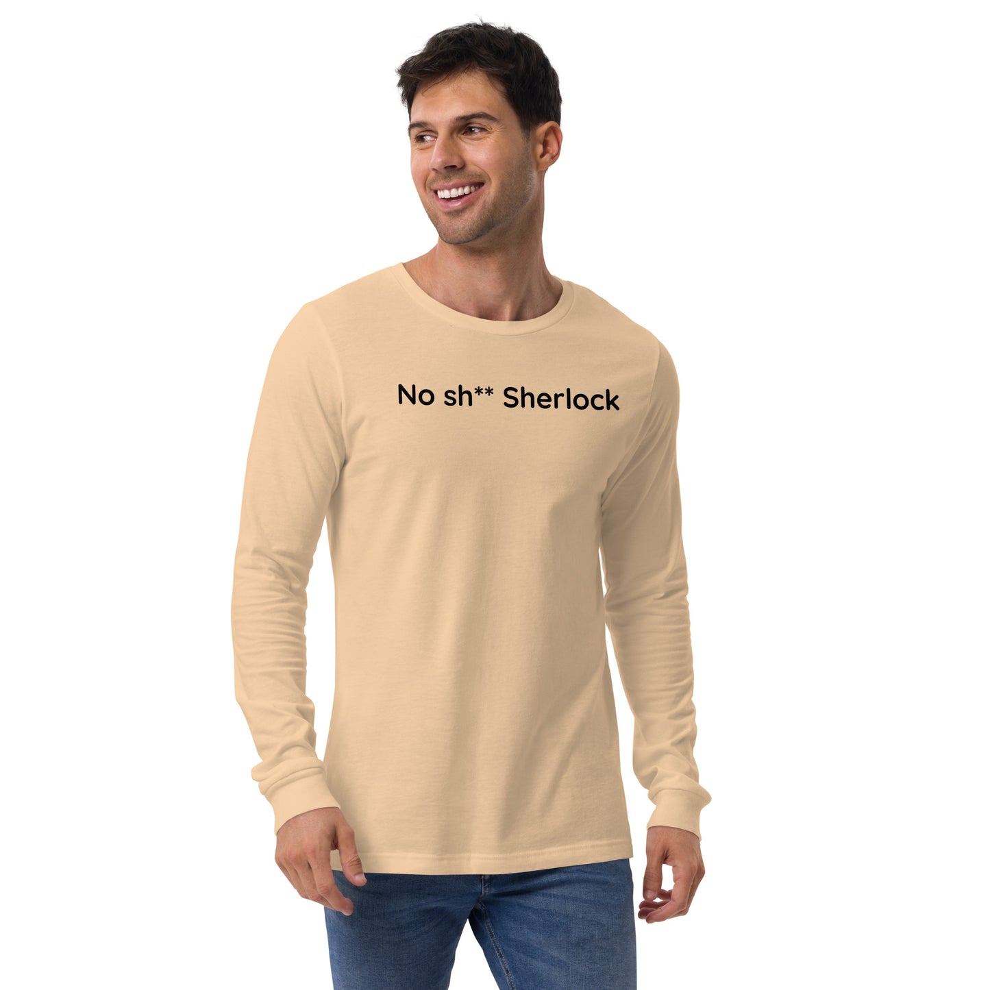 No sh** Sherlock - Black Text - Mens Long Sleeve Tee