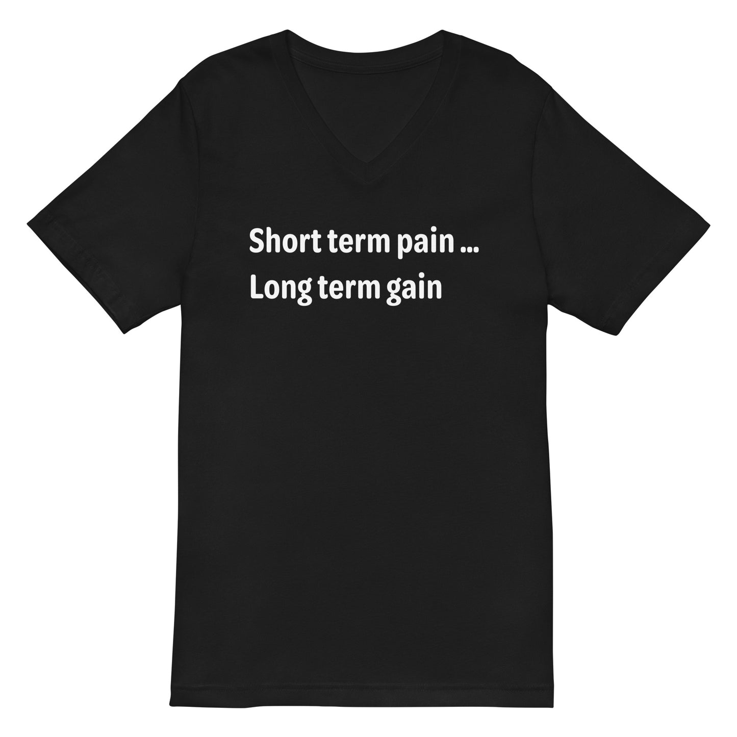 Short Term Pain - White Text - Womens V-Neck T-Shirt