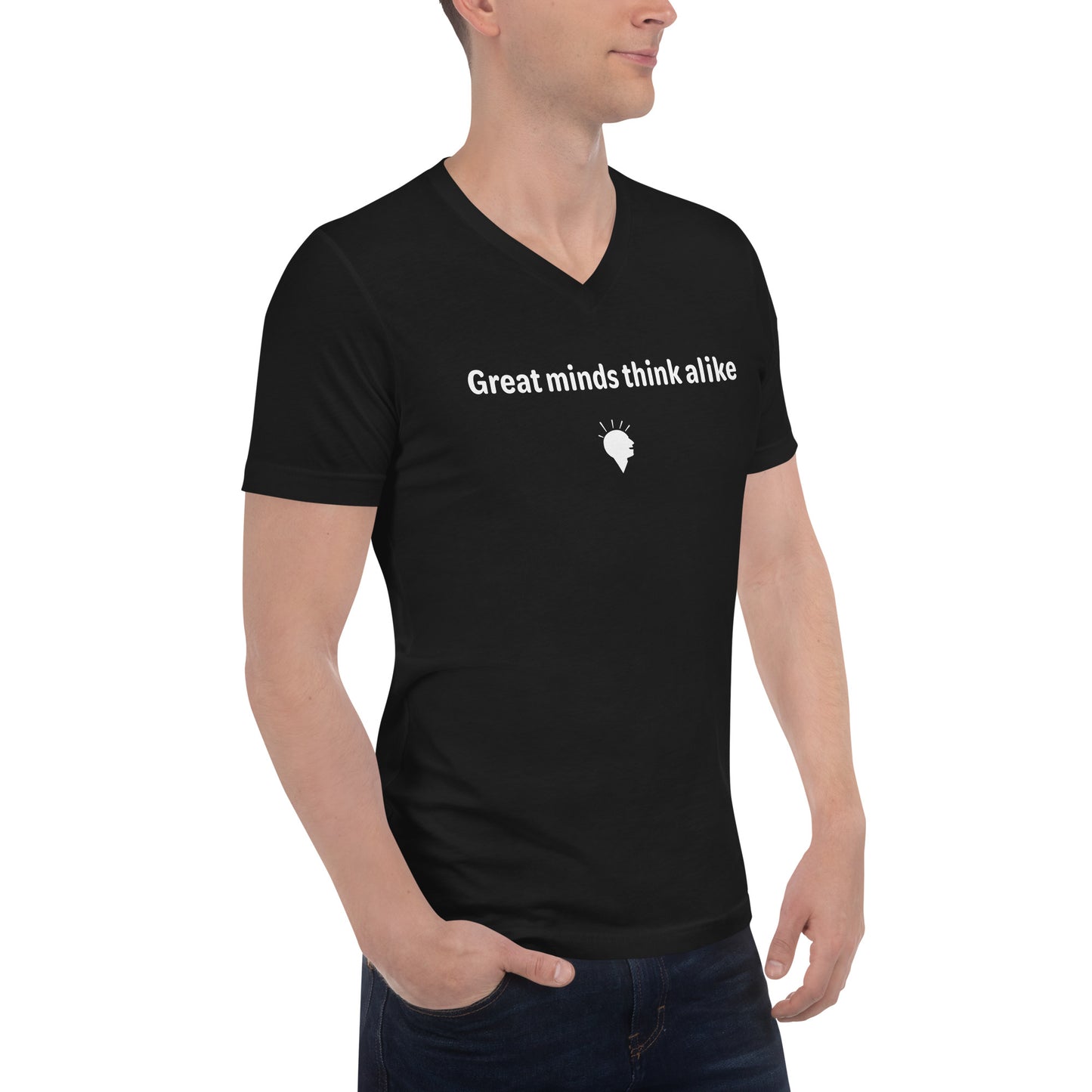 Great minds - White Text - Mens V-Neck T-Shirt