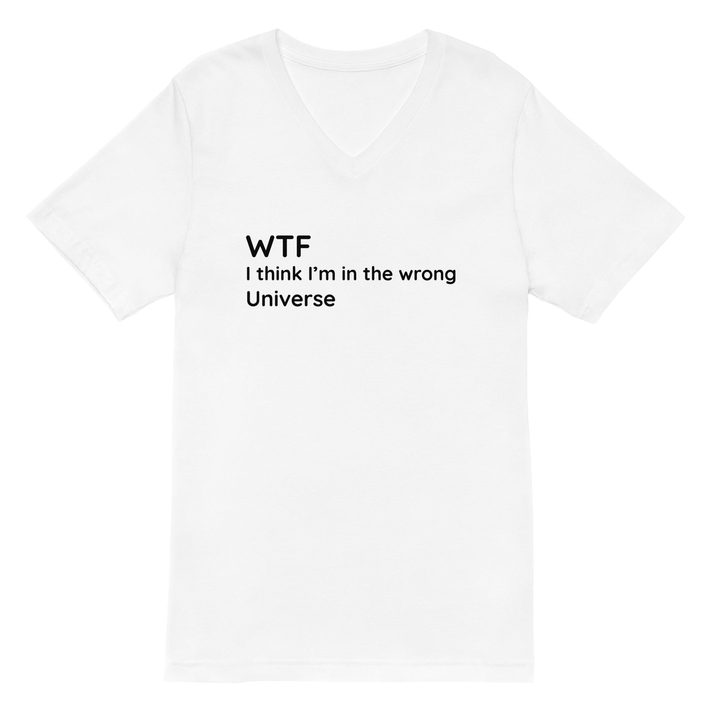 Wrong Universe - Black Text - Mens V-Neck T-Shirt