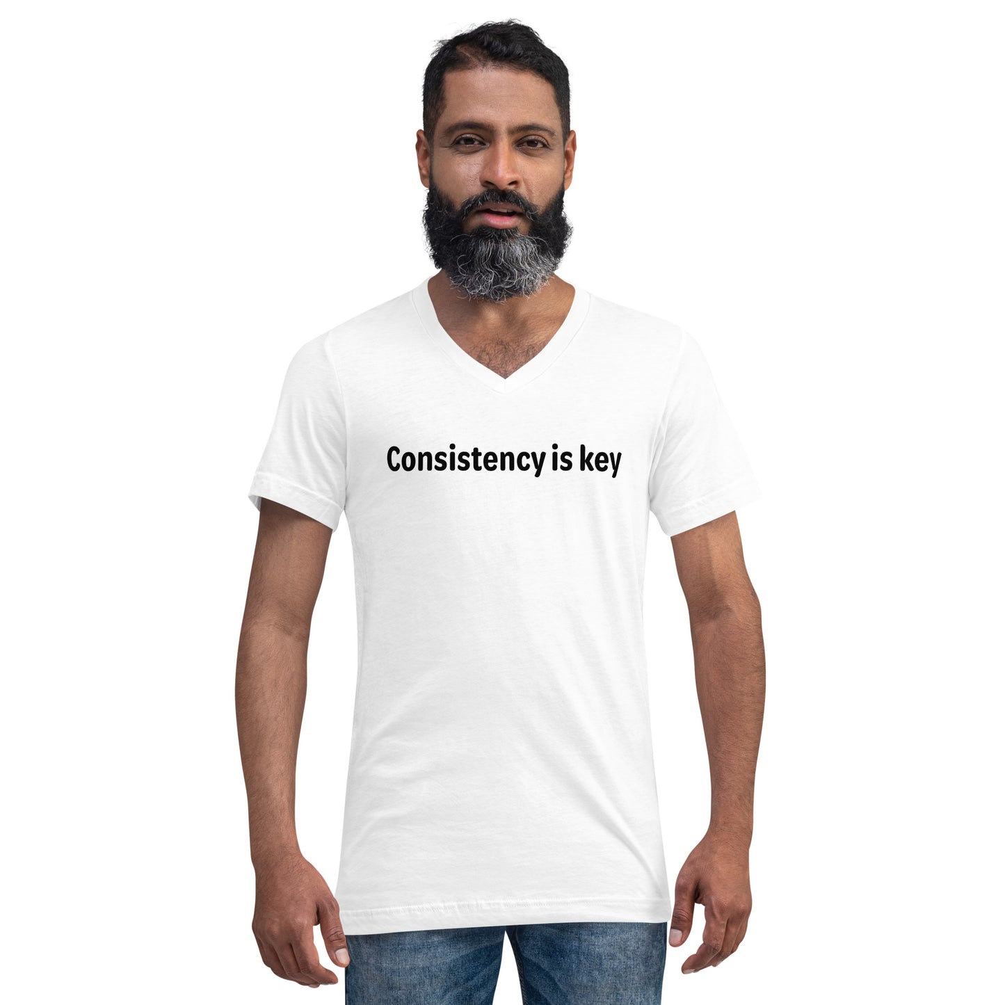 Consistency is key - Black text - Mens V-Neck T-Shirt