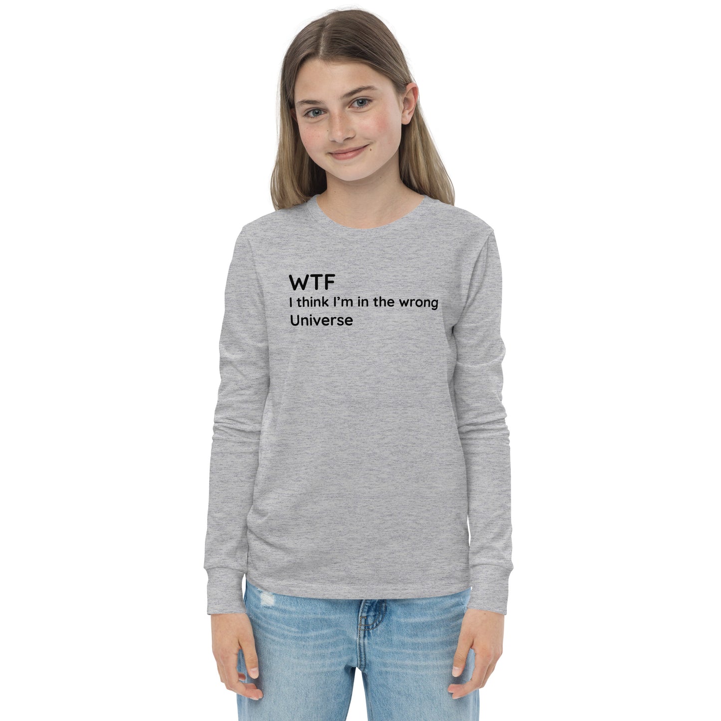 Wrong Universe - Black Text - Youth long sleeve tee