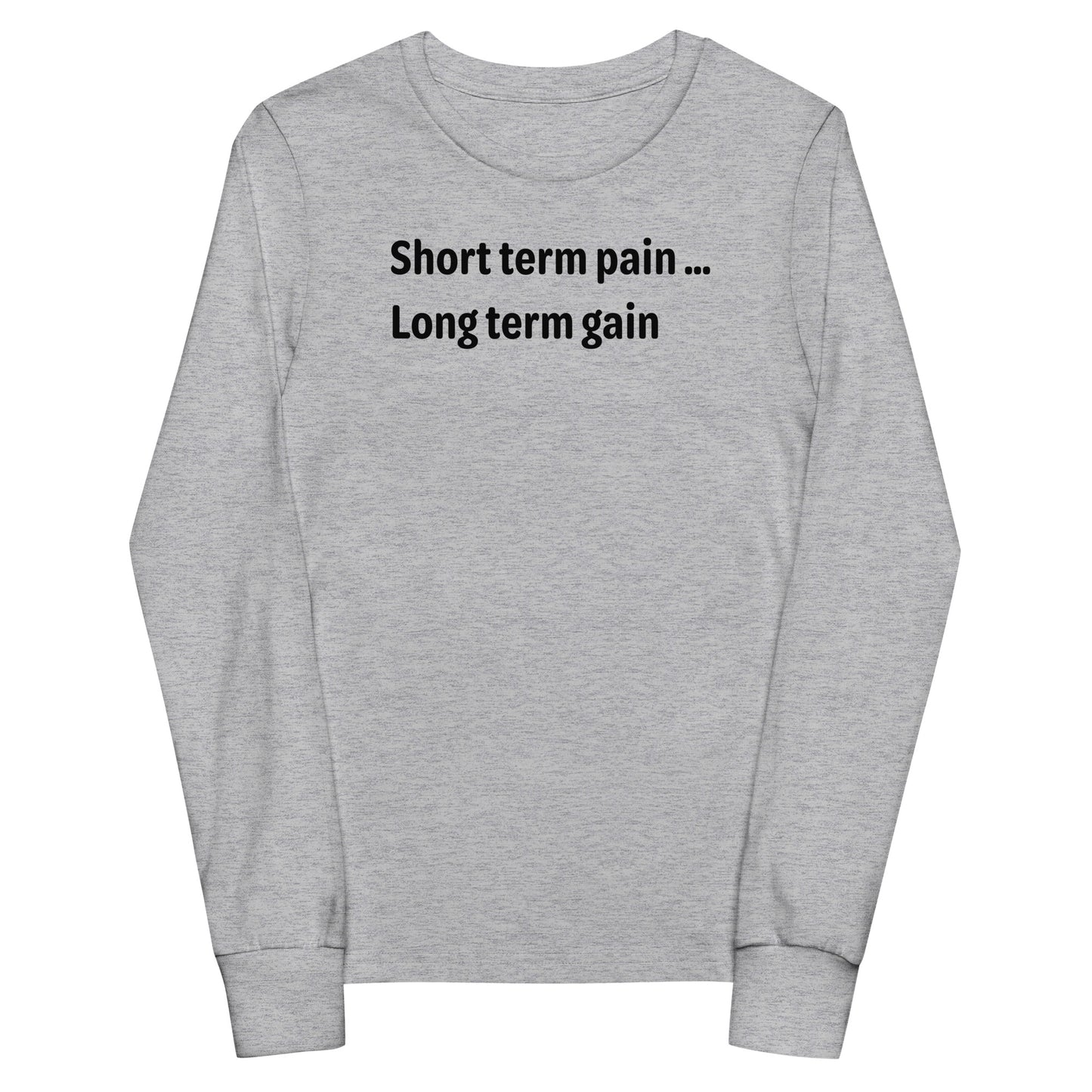 Short Term Pain - Black Text - Youth long sleeve tee