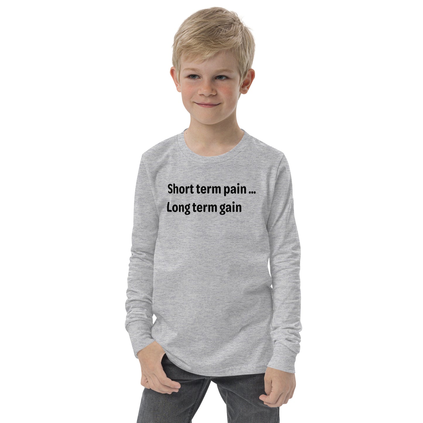 Short Term Pain - Black Text - Youth long sleeve tee