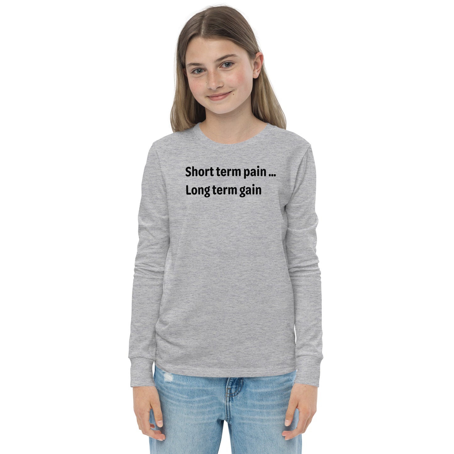 Short Term Pain - Black Text - Youth long sleeve tee