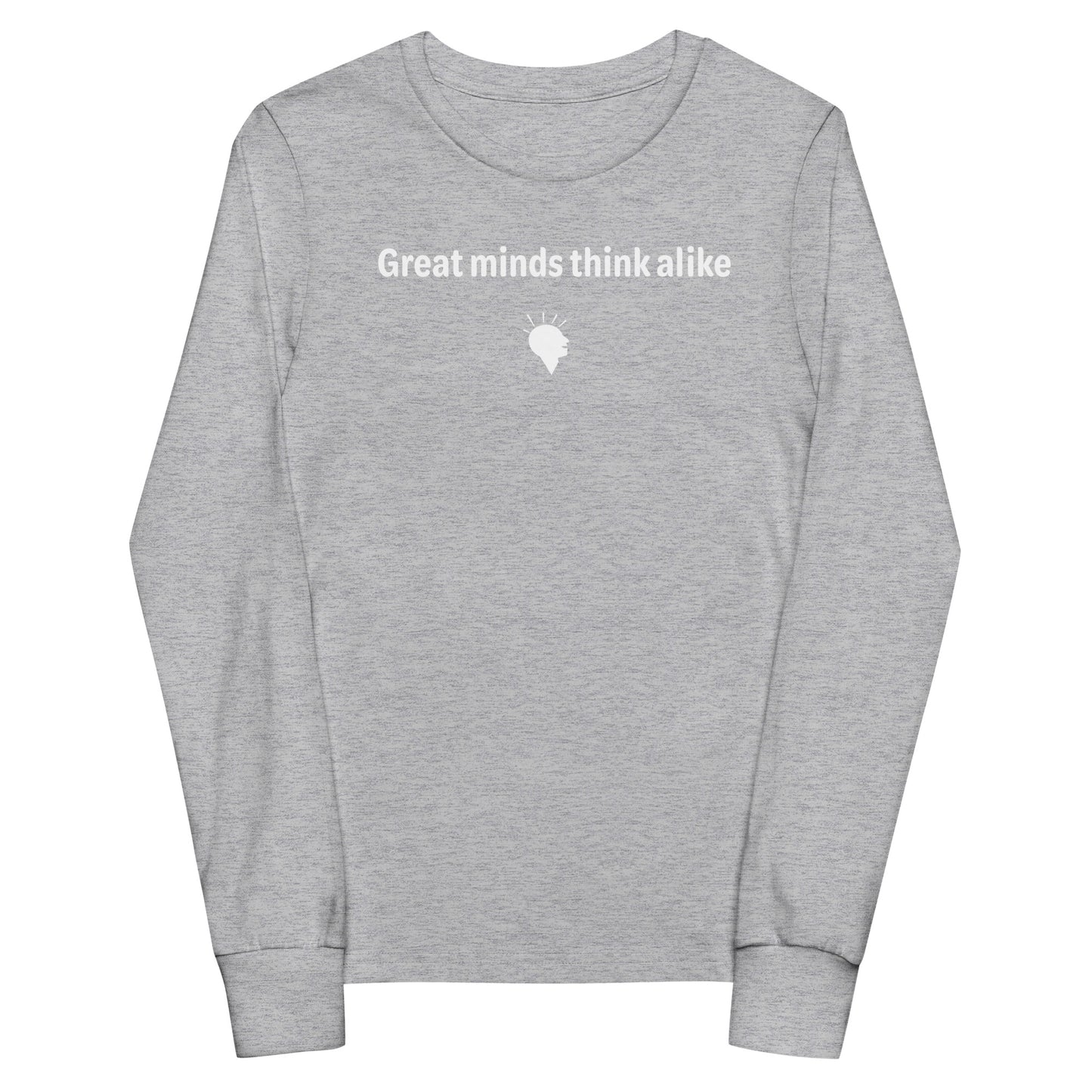 Great minds - White Text - Youth long sleeve tee