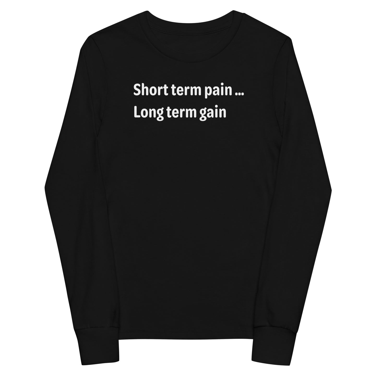 Short Term Pain - White Text - Youth long sleeve tee