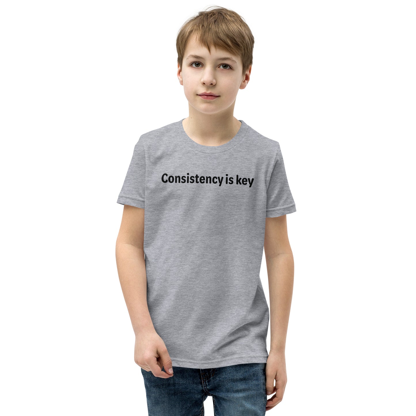 Consistency is key - Black text - Youth Short Sleeve T-Shirt