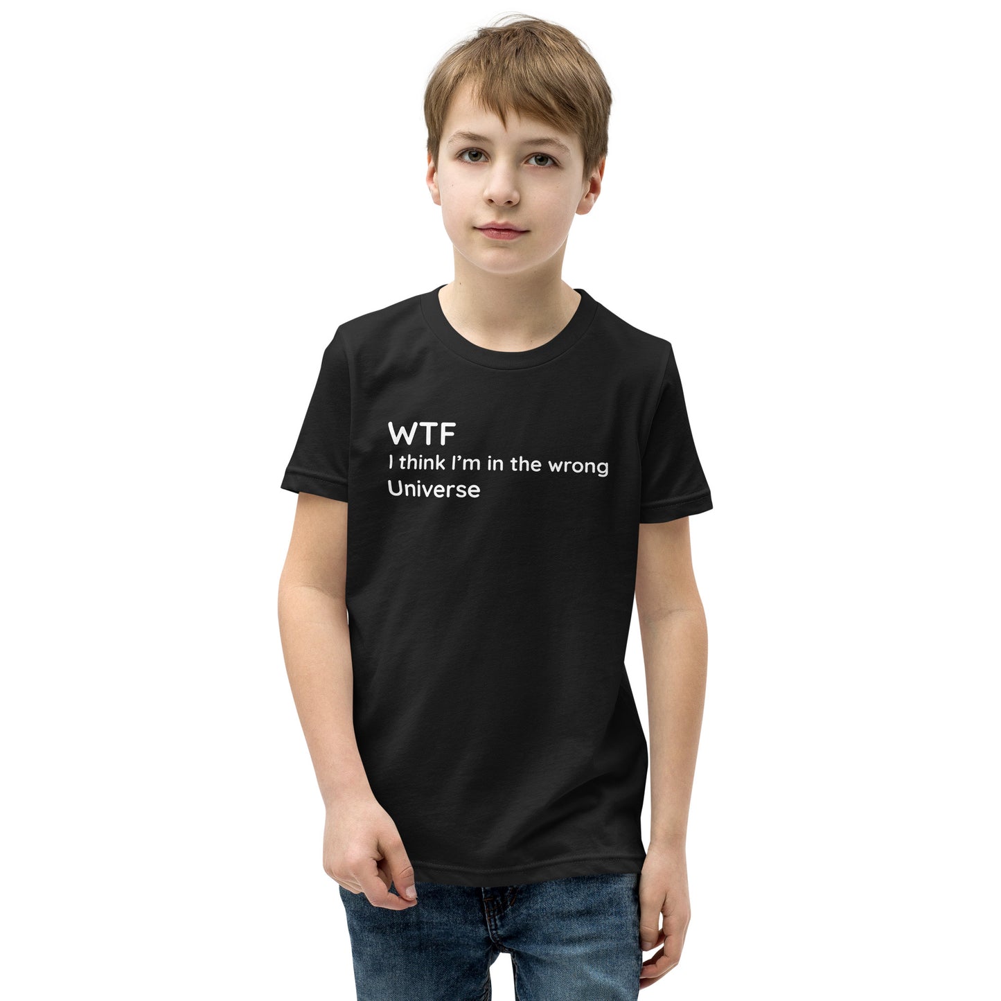 Wrong Universe - White Text - Youth Short Sleeve T-Shirt